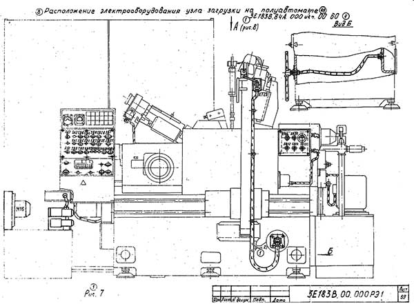Схема розташування електроустаткування безцентрово-шліфувального верстата 3Е183